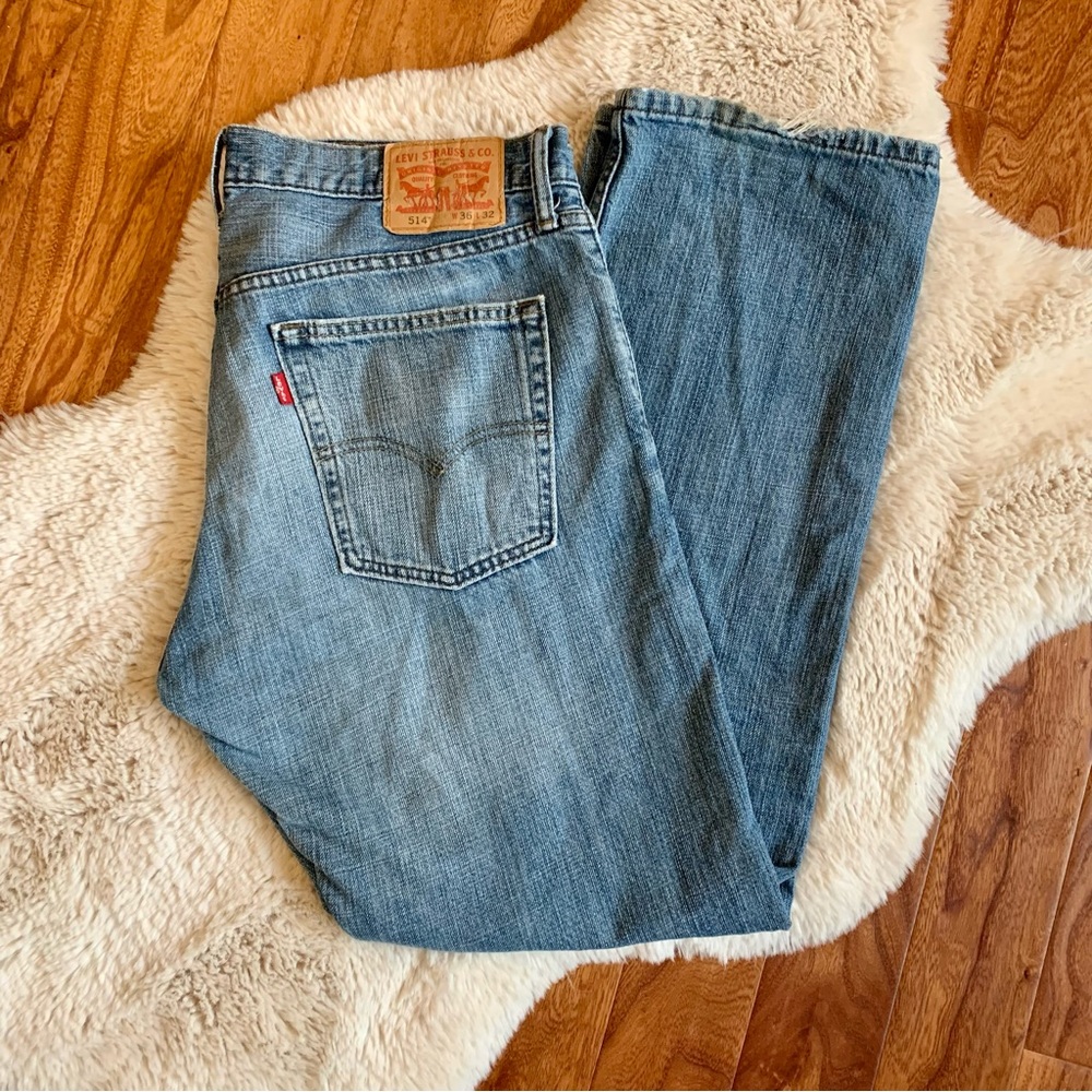 Levi Mens 514 Medium Wash 36/32 Jeans